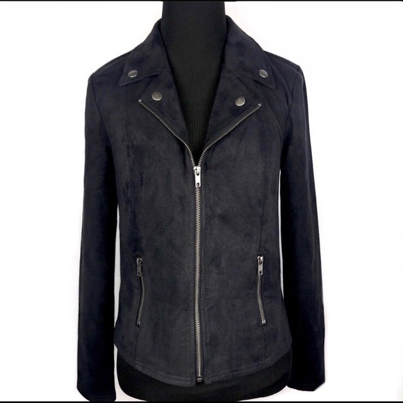 Style & Co. Jackets & Blazers - Style & Co Petite Faux Suede Zip-Up Jacket